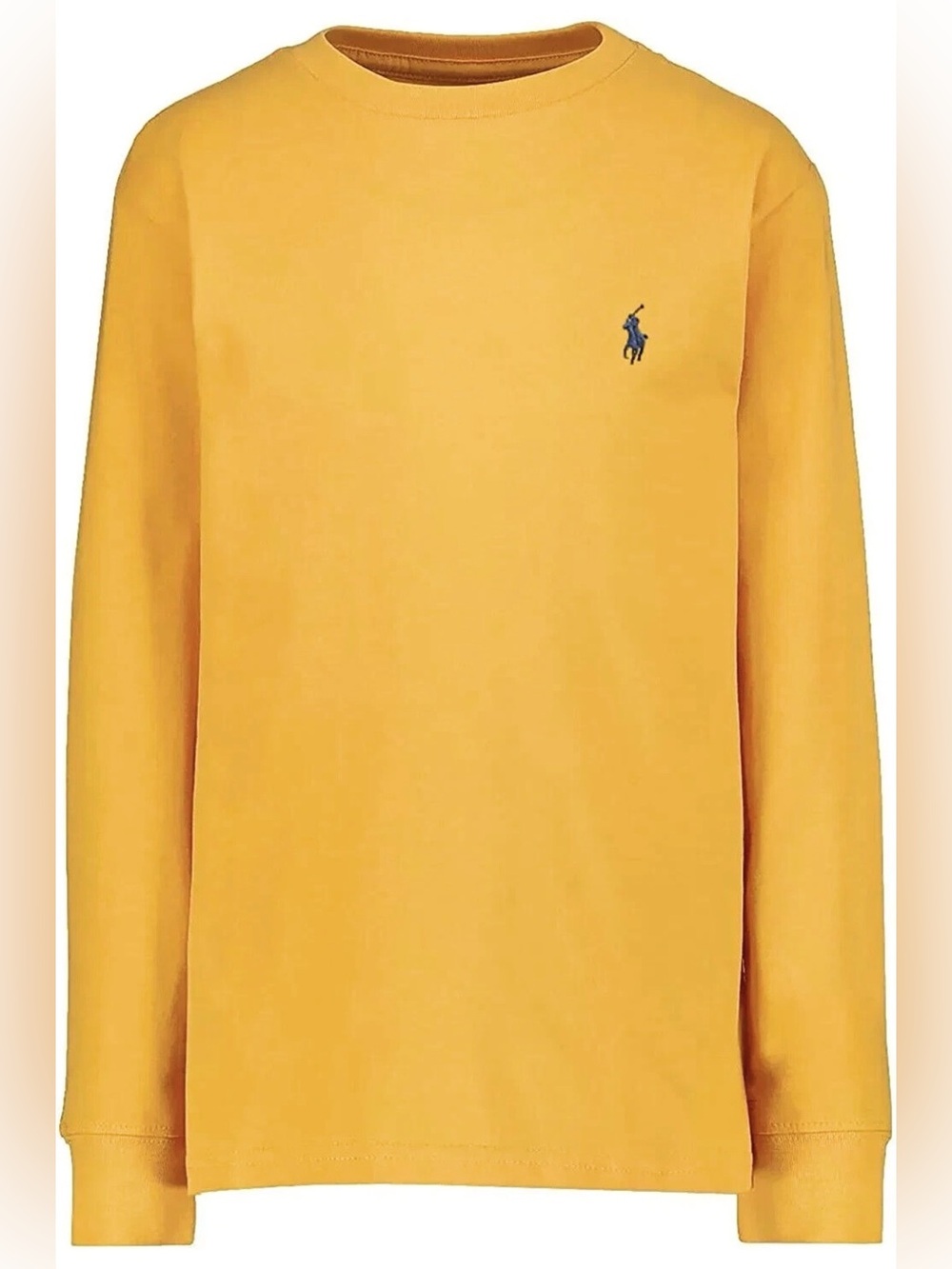 Polo Ralph Lauren Mustard Long Sleeve Tee Medium Yellow Cotton Pony Logo Classic